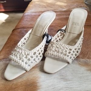 ZARA HEELED WOVEN MULE SANDAL